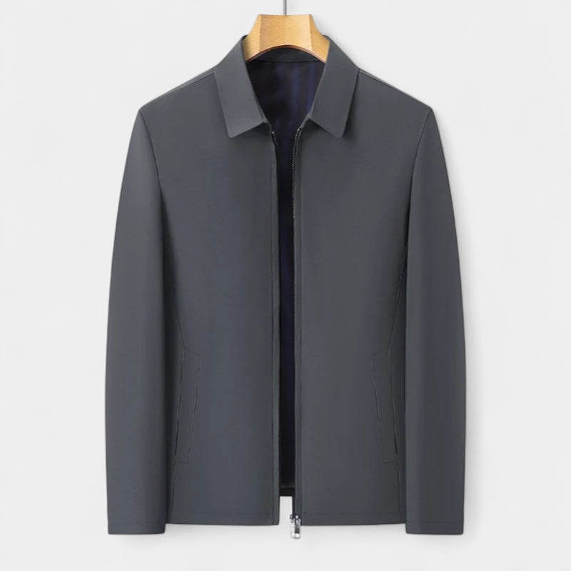 Vintares | Classic Bomber with Collar for Men - Full Zip Business Jacket