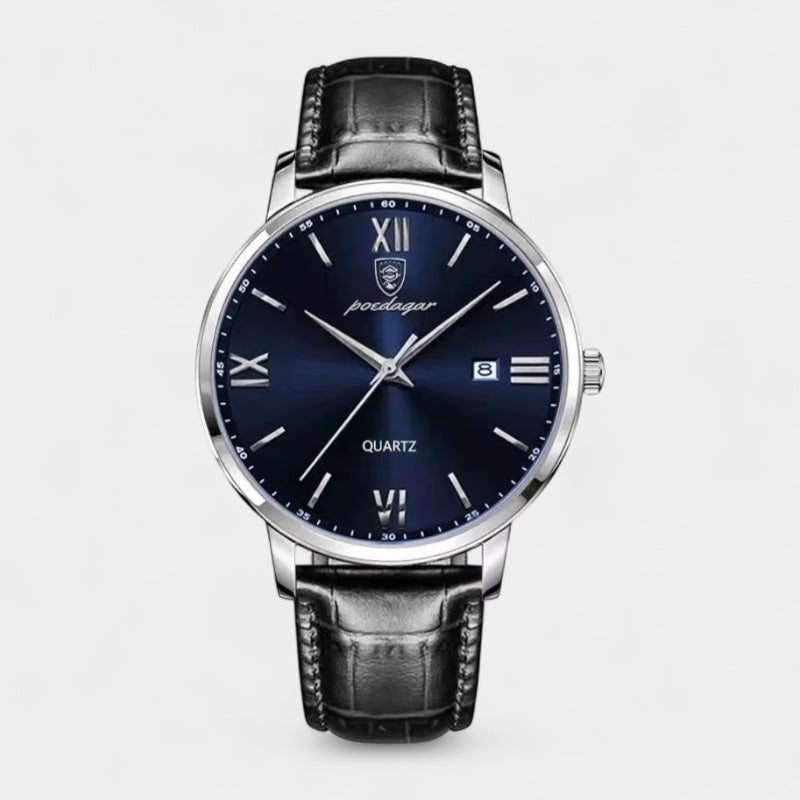 Vintares | Men’s Quartz Watch – Leather Strap & Date Display