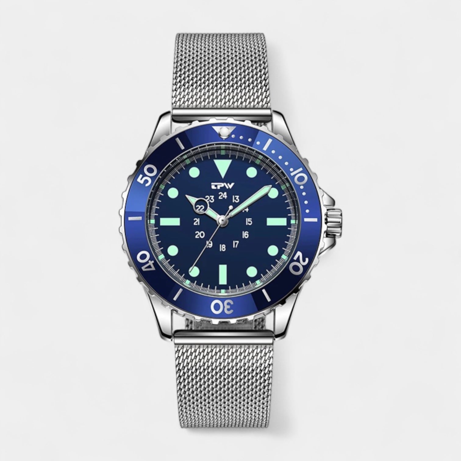 Vintares | Men's Stainless Steel Dive Watch - Military
