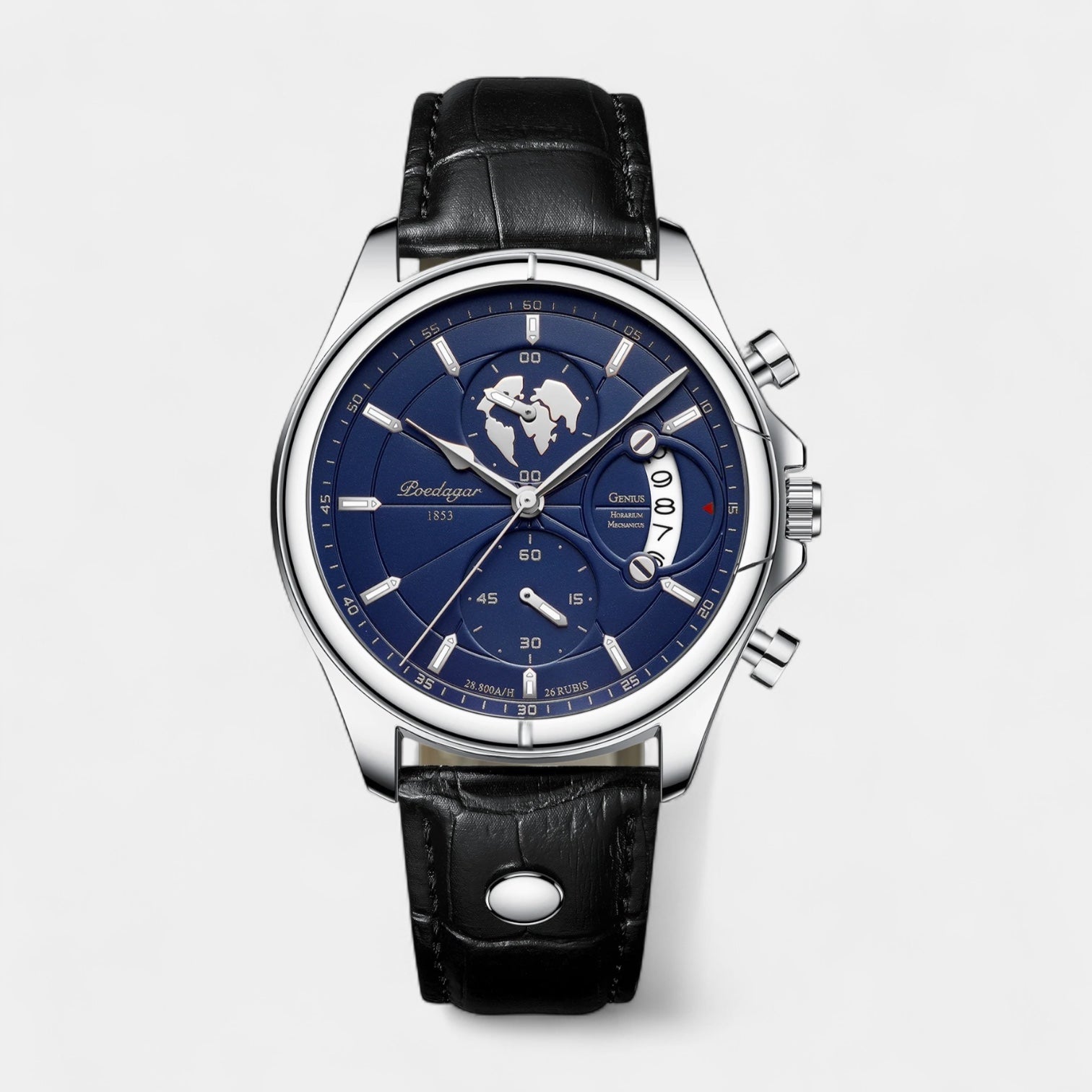 Vintares | Classic 1853 Date Travel Watch - Leather Band