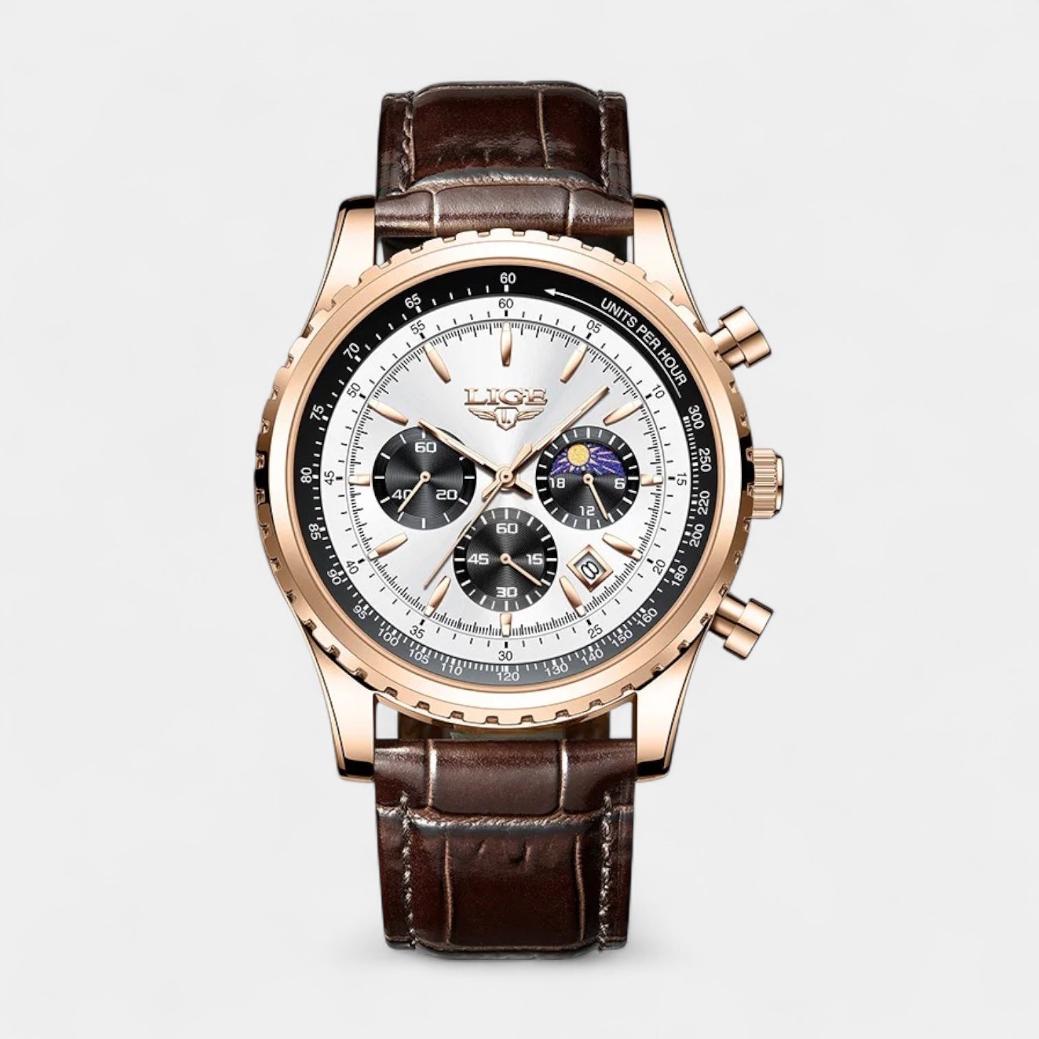 Vintares | Men's Leather Strap Business Watch