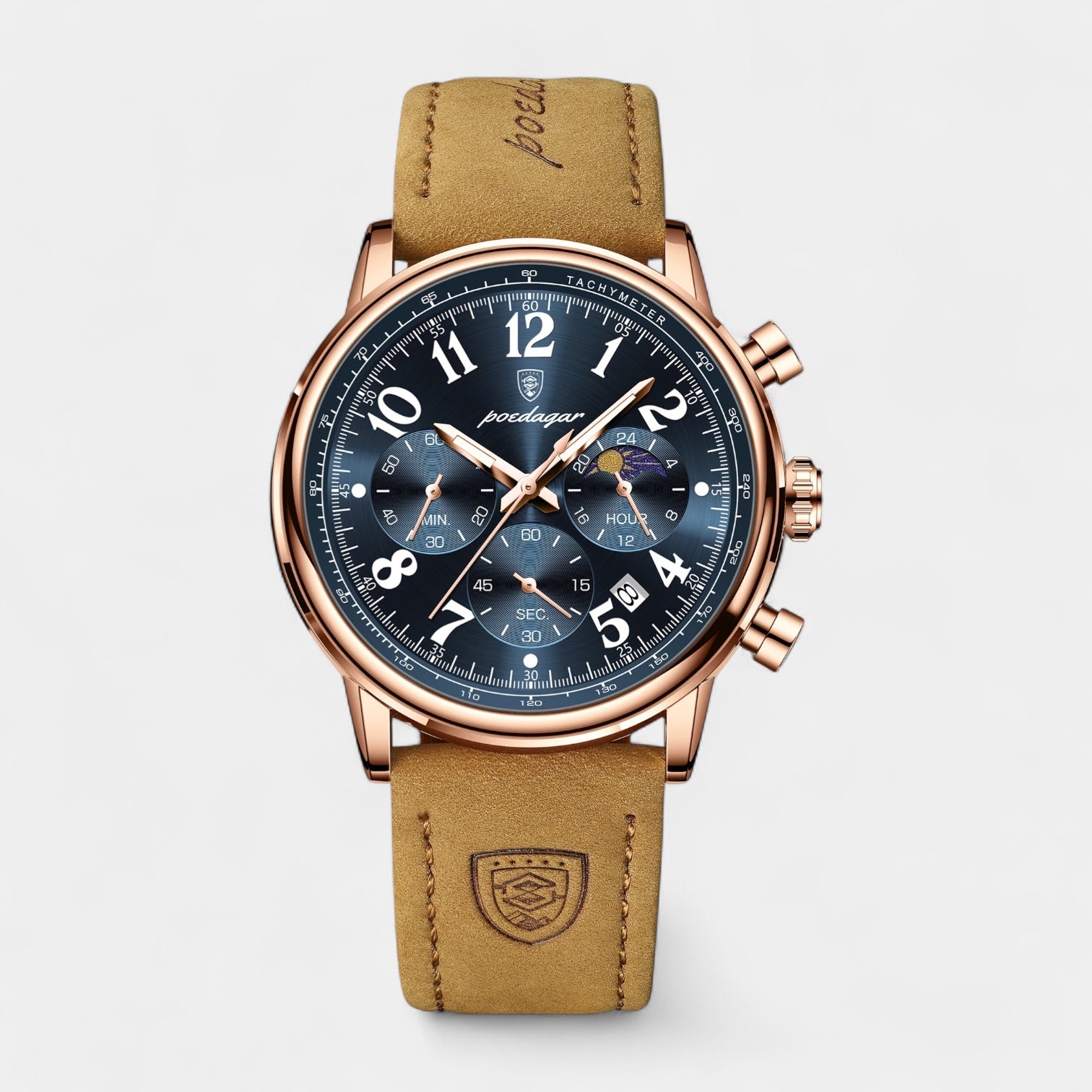 Vintares | Men's Classic Leather Strap Timepiece - Watch