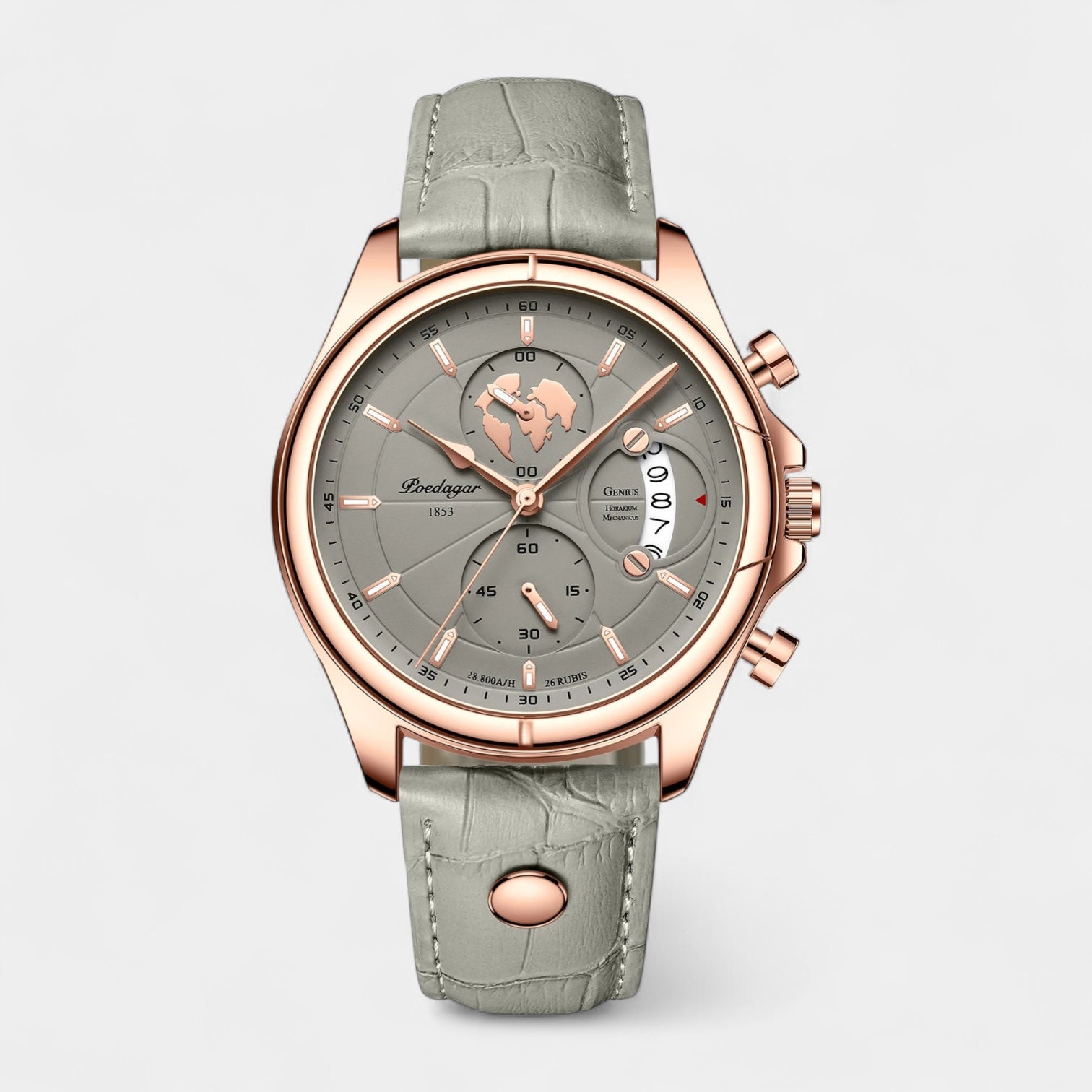 Vintares | Classic 1853 Date Travel Watch - Leather Band