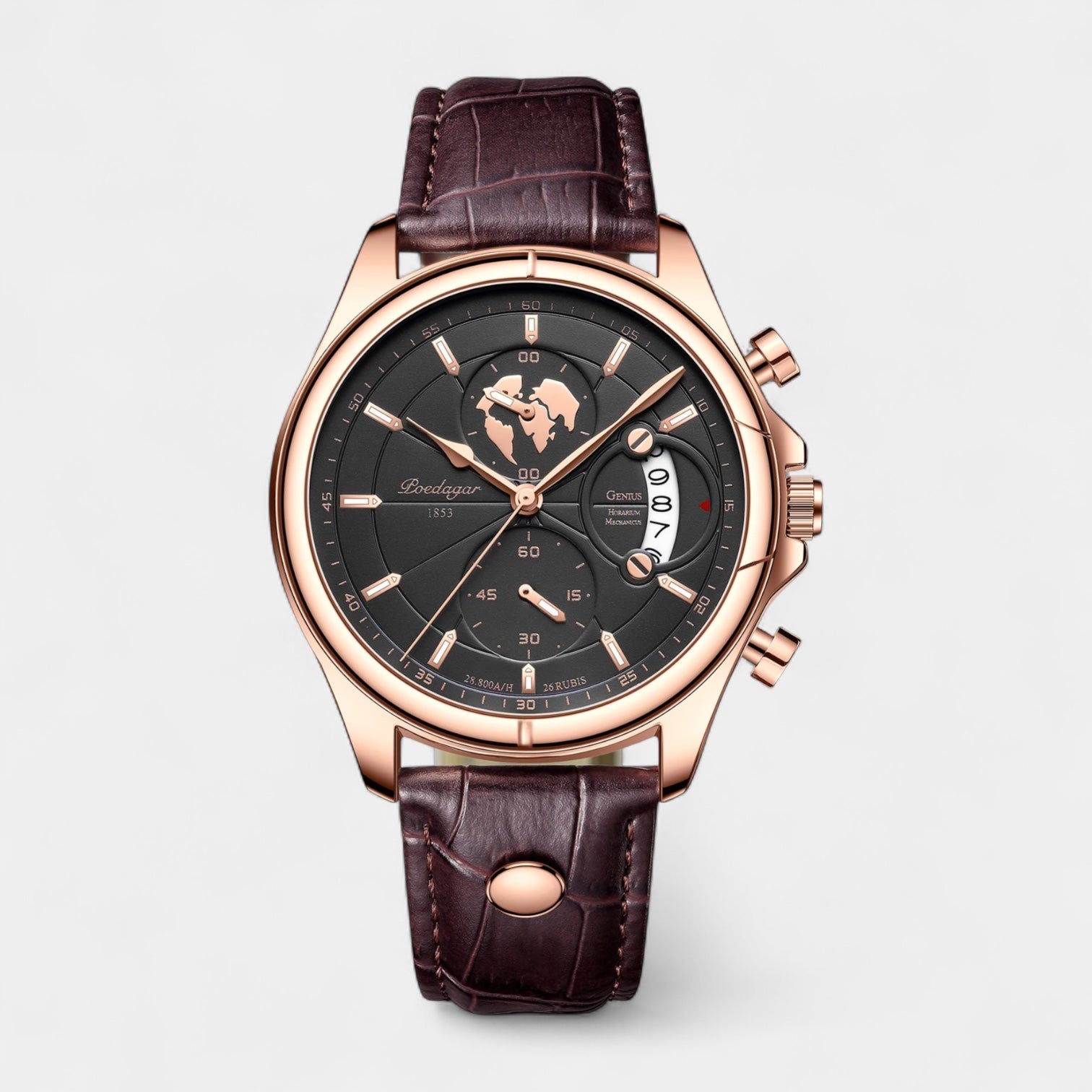 Vintares | Classic 1853 Date Travel Watch - Leather Band