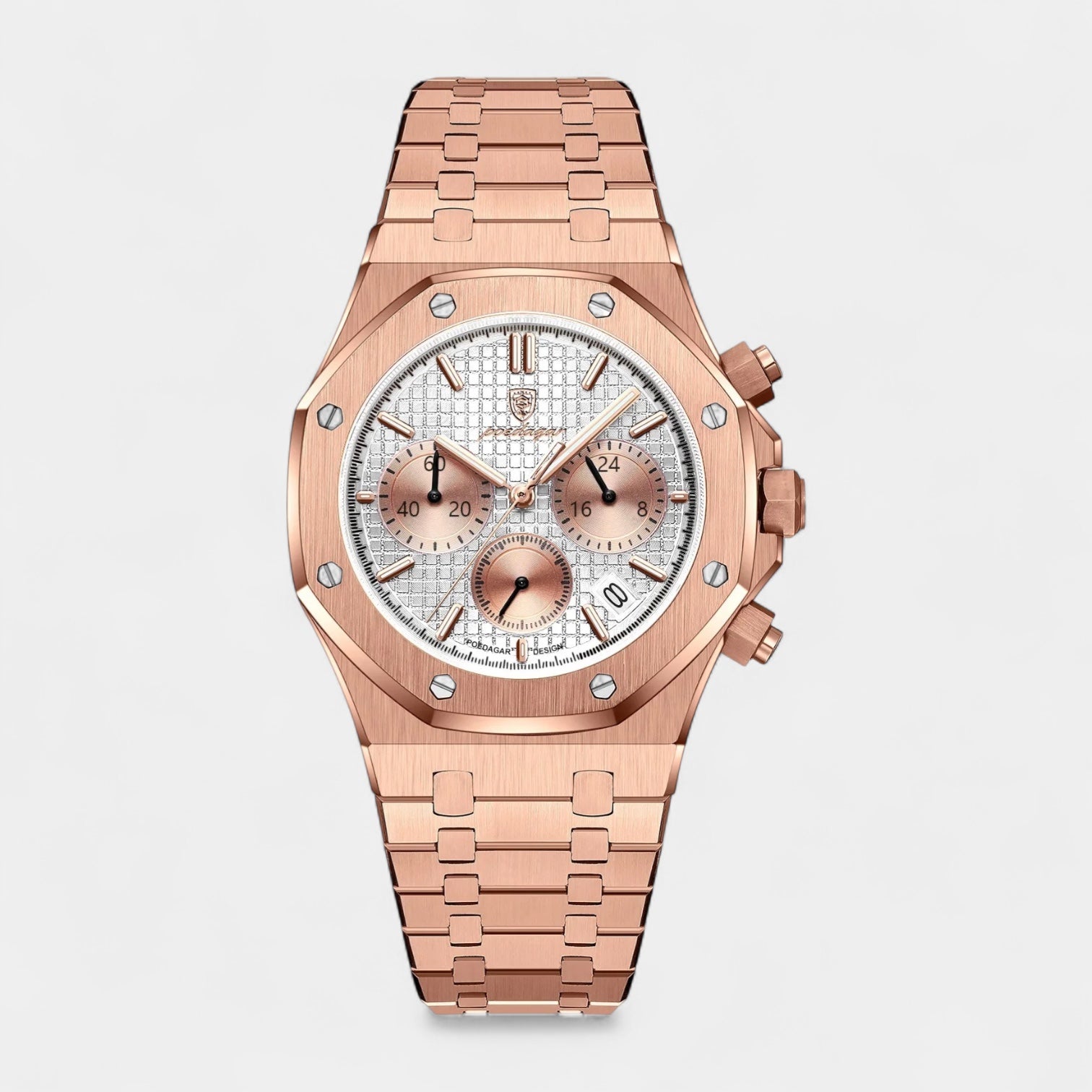 Vintares | 42 mm Crystal Quartz Chronograph Watch - Tachymeter