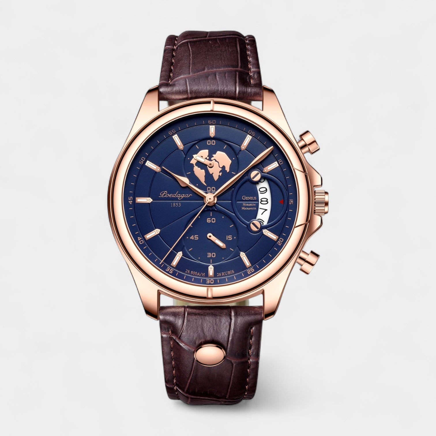 Vintares | Classic 1853 Date Travel Watch - Leather Band