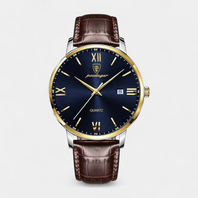 Vintares | Men’s Quartz Watch – Leather Strap & Date Display