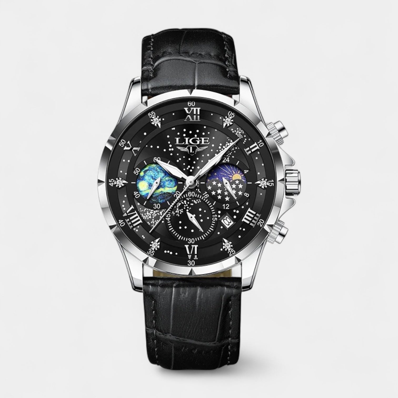 Vintares | Elegant Moonphase Watch Men