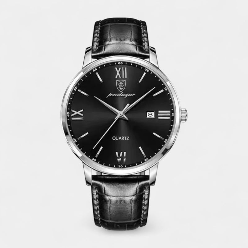 Vintares | Men’s Quartz Watch – Leather Strap & Date Display