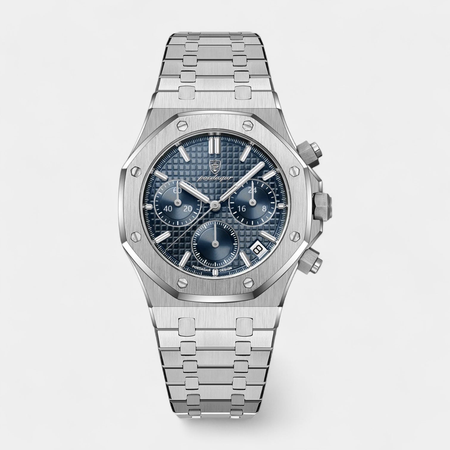Vintares | 42 mm Crystal Quartz Chronograph Watch - Tachymeter
