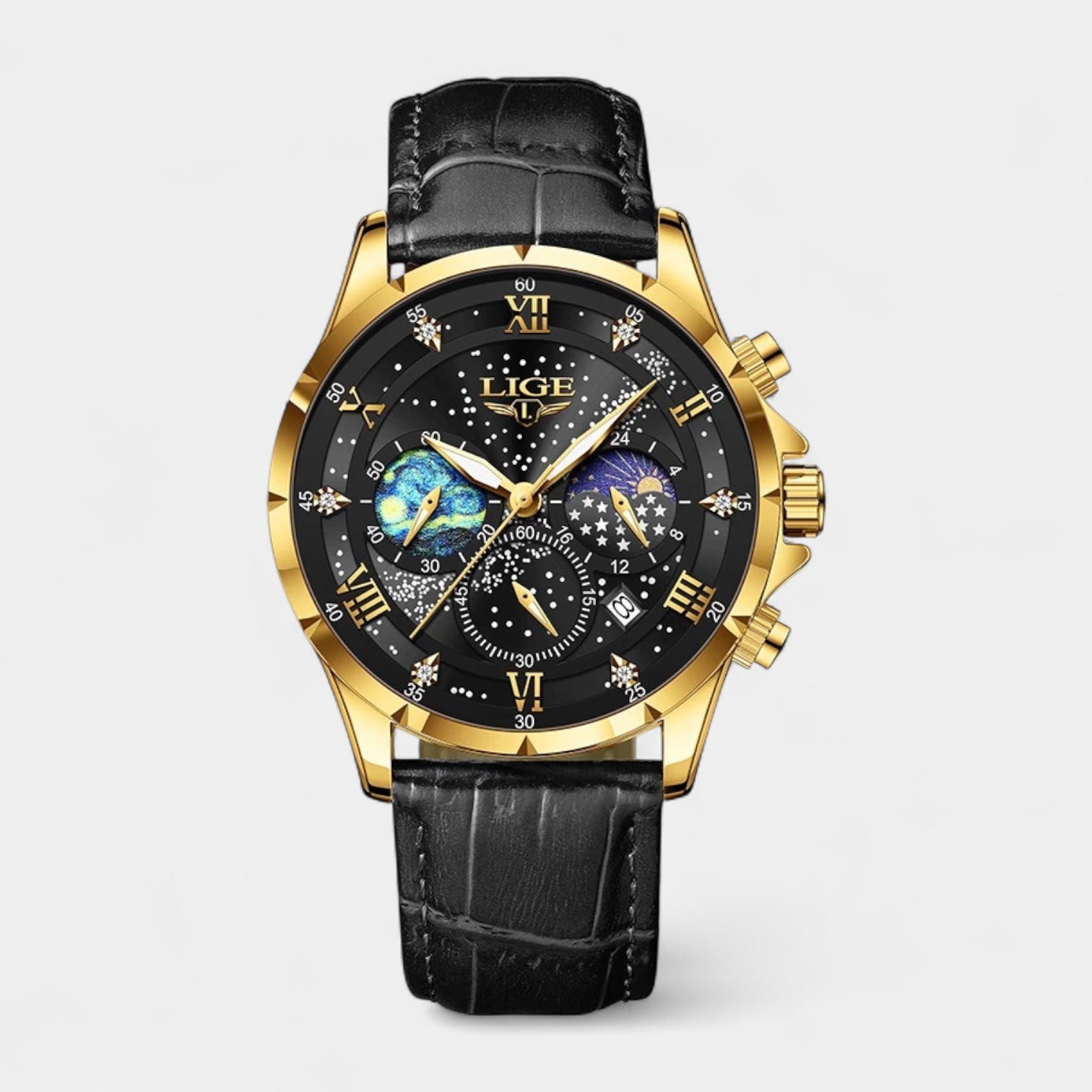 Vintares | Elegant Moonphase Watch Men