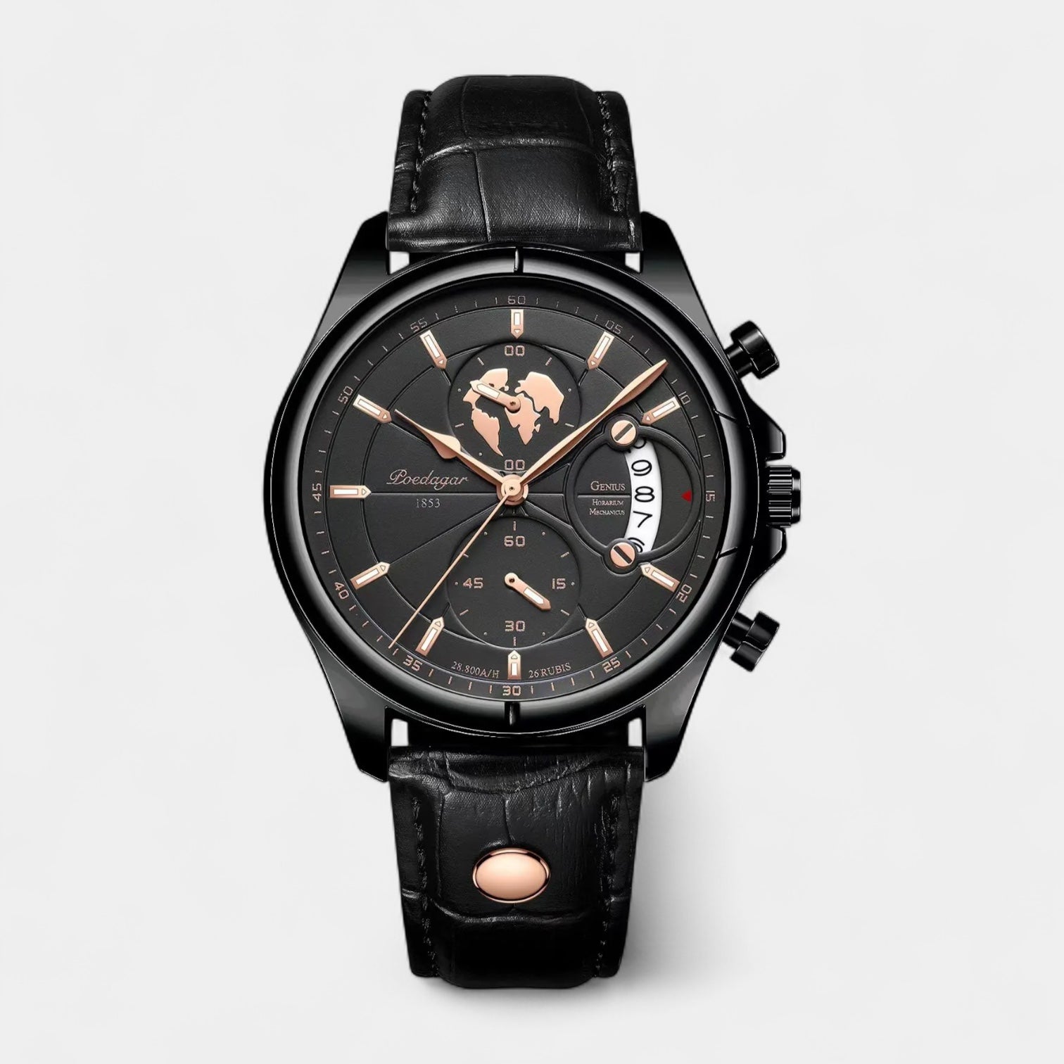 Vintares | Classic 1853 Date Travel Watch - Leather Band