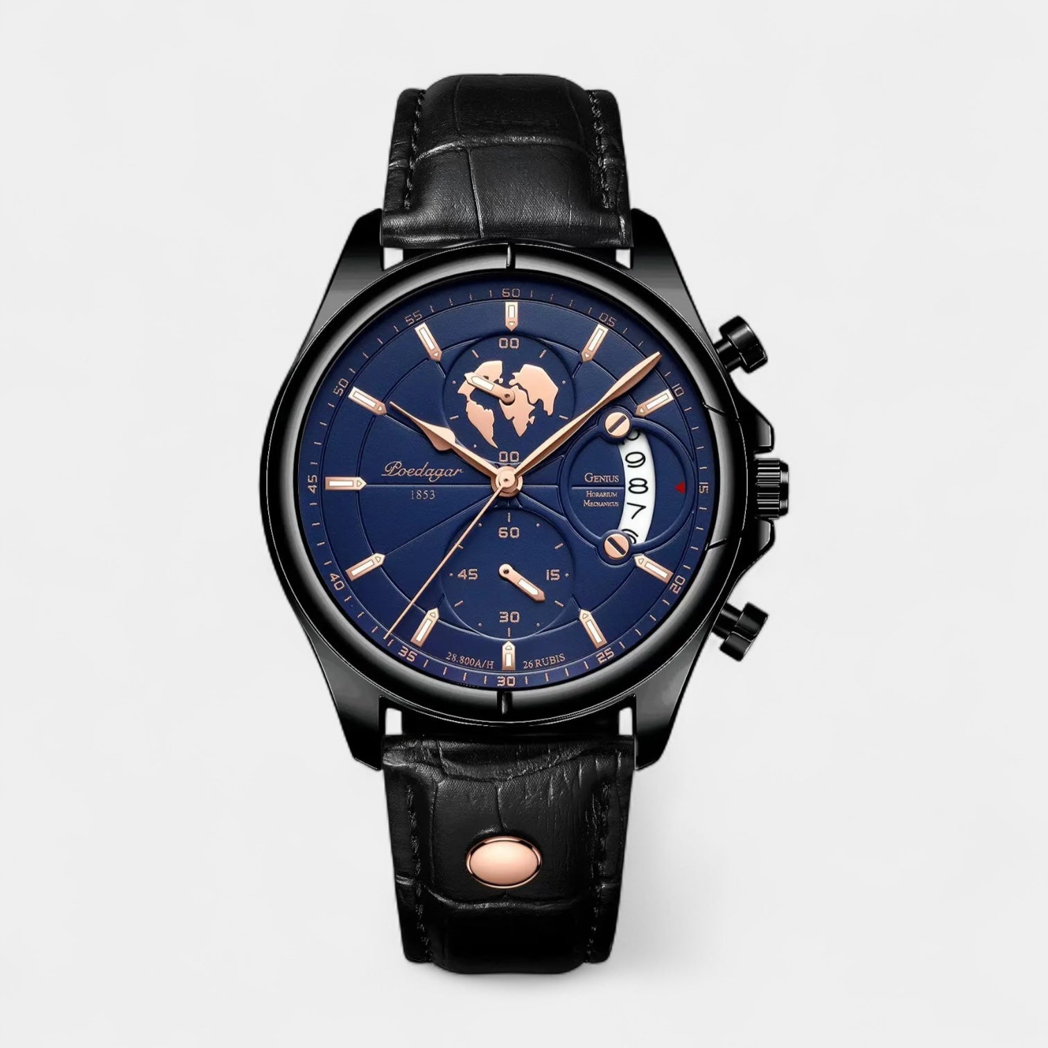 Vintares | Classic 1853 Date Travel Watch - Leather Band